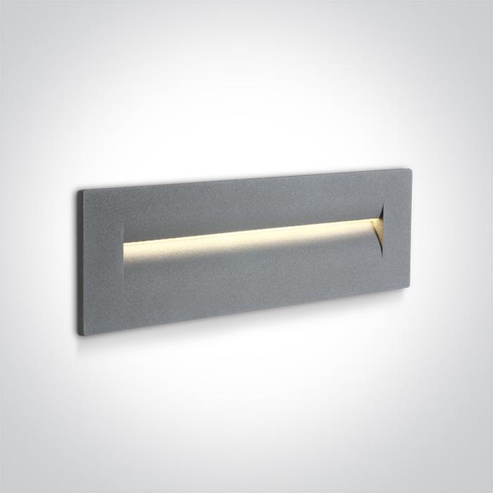 GREY WALL RECESSED LED 8,5w WW IP65 100-240v.