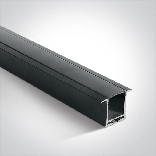 BLACK RECESSED PROFILE 2m + BLACK PC diffuser.