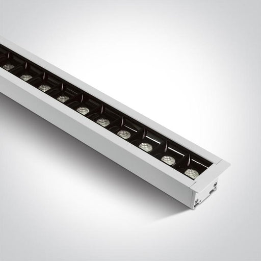 WHITE RECESSED 48pcs SPOTS LED 40W CW 34d LINEAR IP20 230V DARK LIGHT.