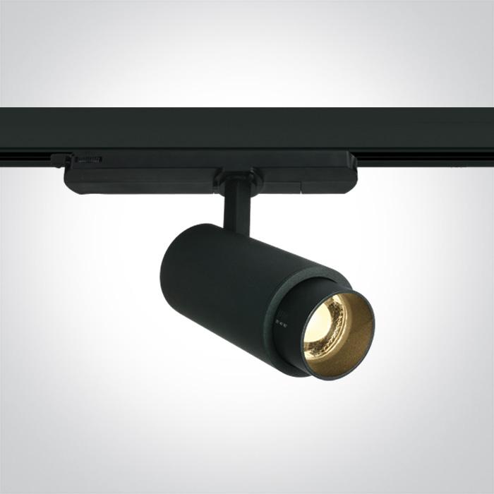 BLACK COB LED 15W WW TRACK SPOT 20-60deg ADJUSTABLE BEAM 230V.