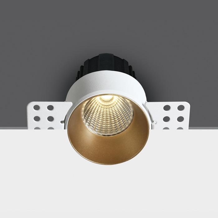 BRASS COB LED 12W WW 40deg 700mA 2-STEP TRIMLESS DARK LIGHT.