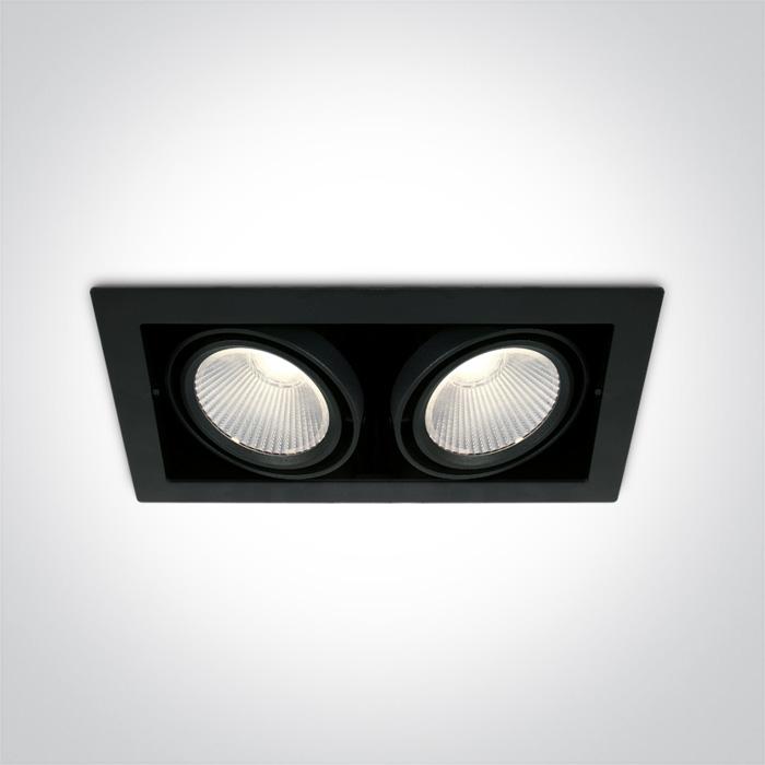 BLACK COB LED 2x30W CW 38deg 230V.
