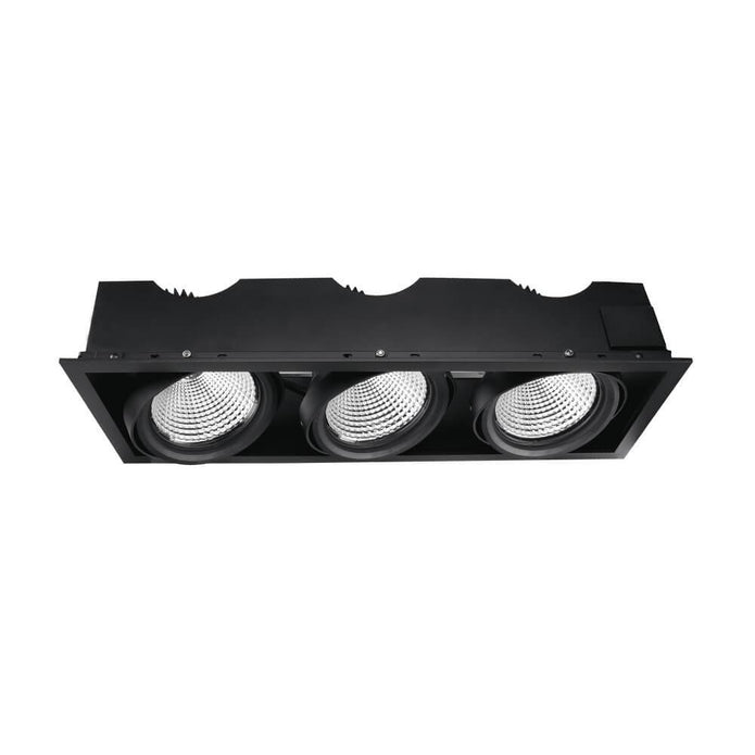 Moon 3 Retail 15°, Black, 2700k, 3x3000lm, CRI>90, Recessed Fixture-Emergency unit + battery