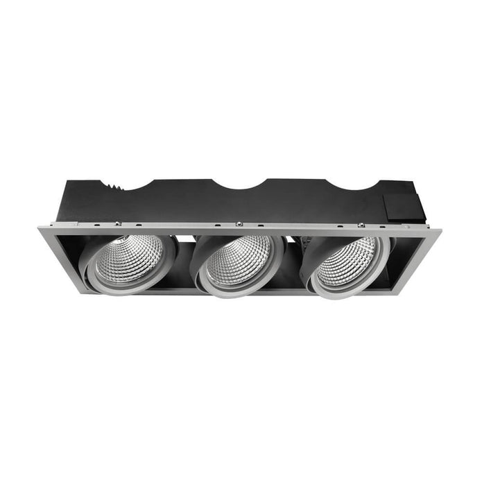 Moon 3 Retail 15°, Grey, 4000k Premium White, 3x1100lm, CRI>90, Recessed Fixture-With Glass Lens