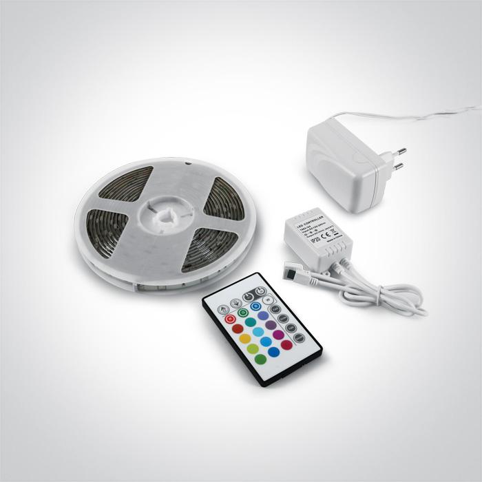 SET RGB 5m + REMOTE 2w/m/colour IP20 12V/230V.