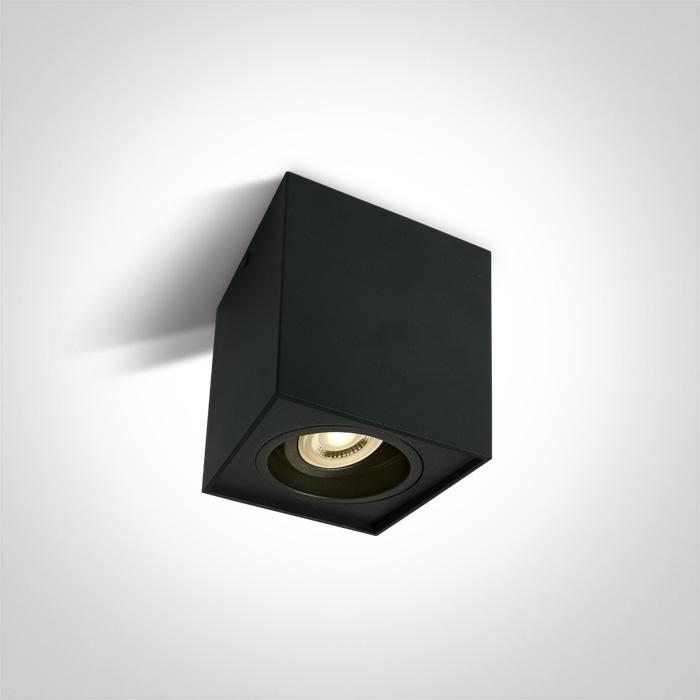 BLACK GU10 10W ADJUSTABLE SQUARE 100-240V.