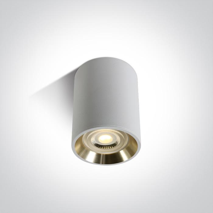 WHITE GU10 10W GOLD REFLECTOR DARK LIGHT.