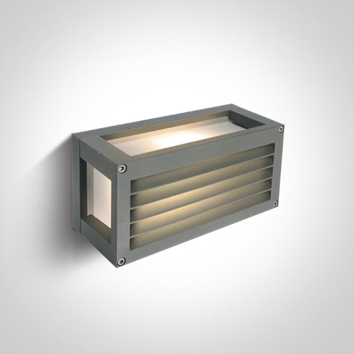 GREY E27 12W WALL LIGHT IP54.