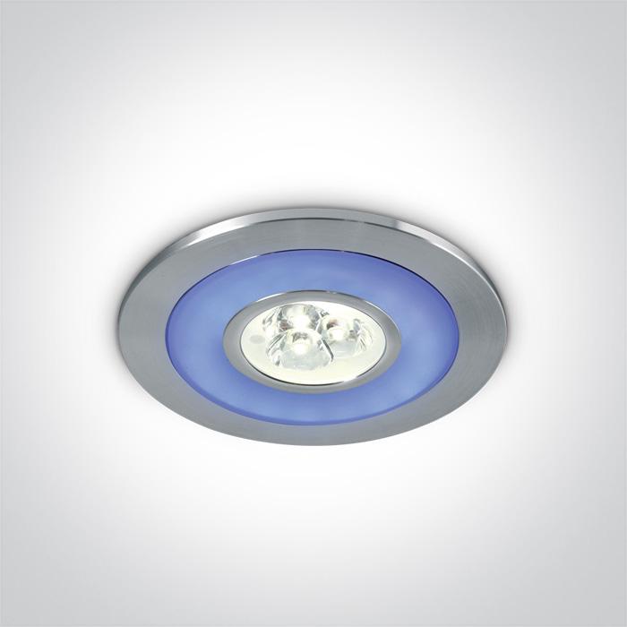 ALUMINIUM LED 3x1w DAYLIGHT + RING LED BLUE 350mA IP42.