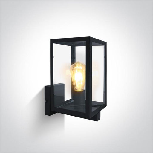 BLACK WALL LIGHT 40W E27 IP43.