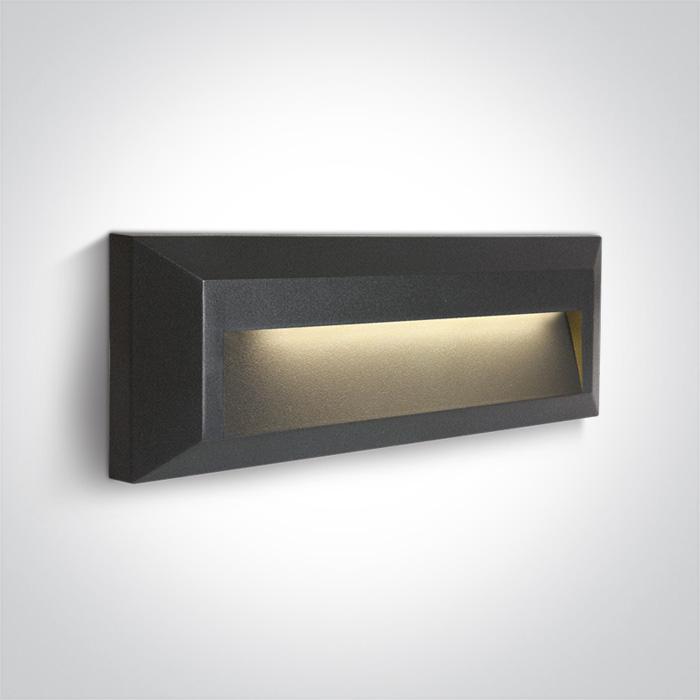 ANTHRACITE LED WALL LIGHT 2W WW DARK LIGHT IP65 230V.