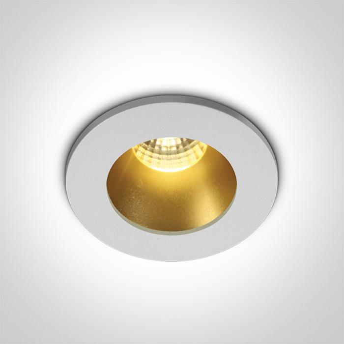 WHITE/BRASS  LED WW 1W/350mA 3W/700mA DARK LIGHT.