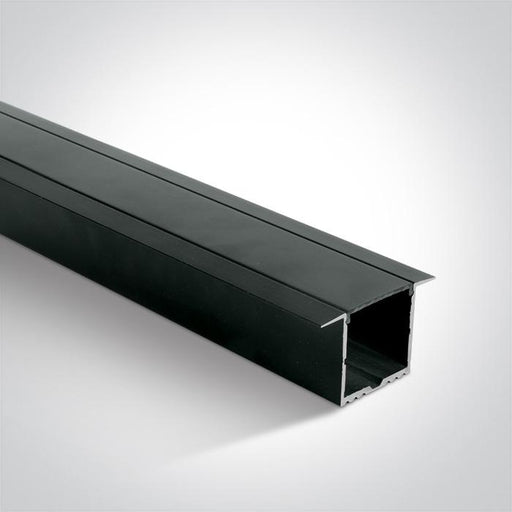 BLACK RECESSED PROFILE 2m + BLACK PC diffuser.