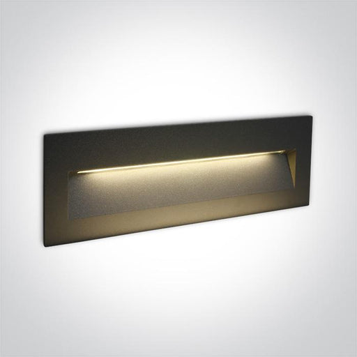 ANTHRACITE WALL RECESSED LED 7W IP65 DARK LIGHT 100-240V.