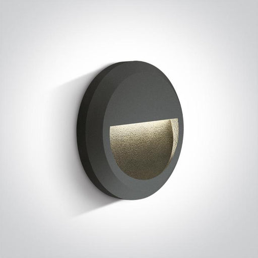 ANTHRACITE LED WALL LIGHT 2W WW DARK LIGHT IP65 230V.