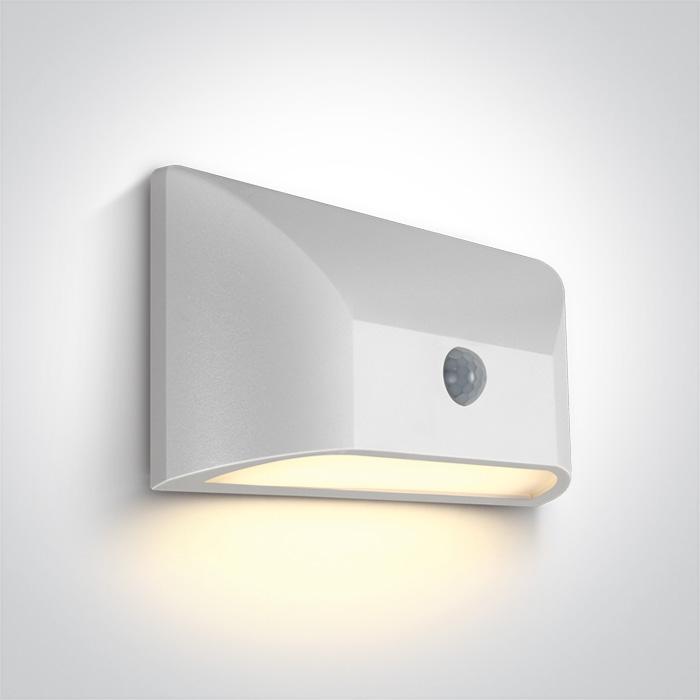 WHITE LED WALL LIGHT 6W WW IP65 230V SENSOR.