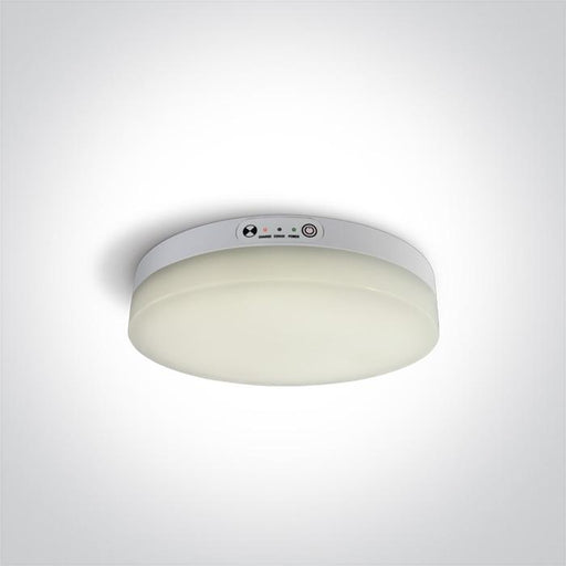 WHITE LED PLAFO 24w WW IP44 SENSOR + EMERGENCY 3hrs  100-240v.