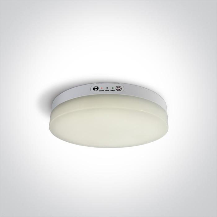 WHITE LED PLAFO 24w WW IP44 SENSOR + EMERGENCY 3hrs  100-240v.