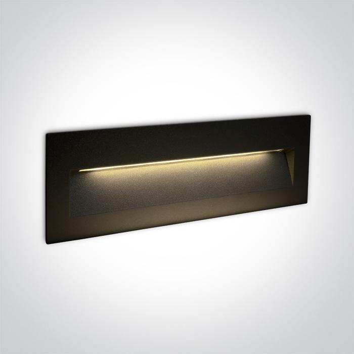 BLACK WALL RECESSED LED 7W IP65 DARK LIGHT 100-240V.