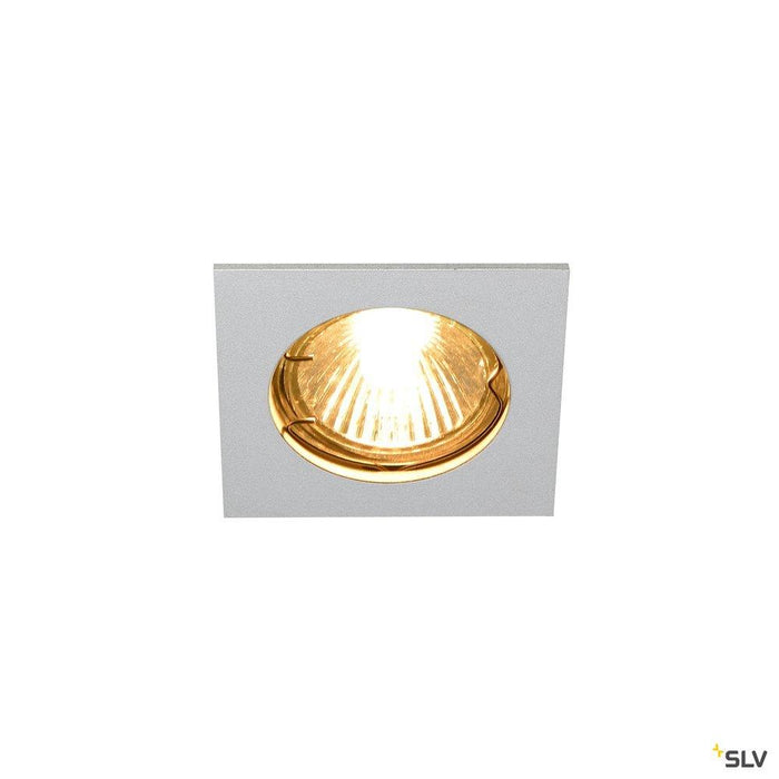 PIKA QPAR51, square, indoor recessed ceiling light, silver-grey, fixed, max. 50W