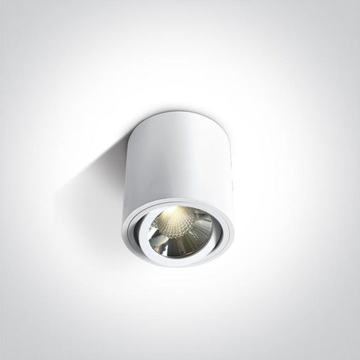 WHITE CYLINDER LED 6W WW 36deg ADJUSTABLE 230V.