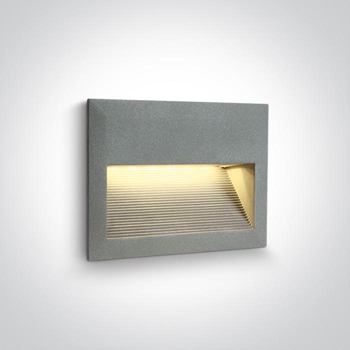 GREY WALL RECESSED LED 2W WW IP54.