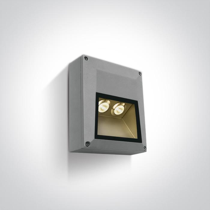 GREY IP54 LED 2x1W WW 100-240V.