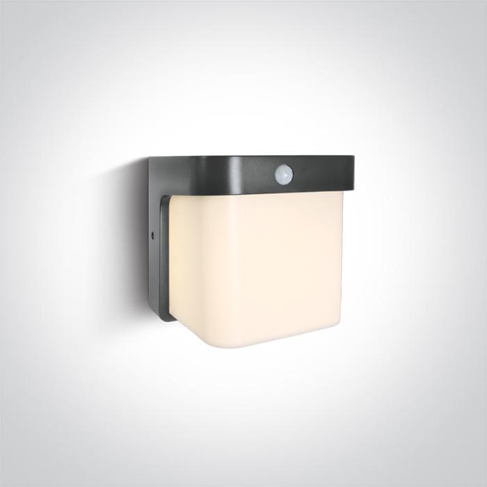 ANTHRACITE WALL LED SENSOR 12W WW IP54 230V.