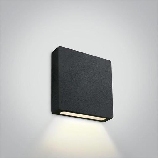 BLACK IP65 WALL RECESSED COB LED 2w WW 700mA DARK LIGHT.