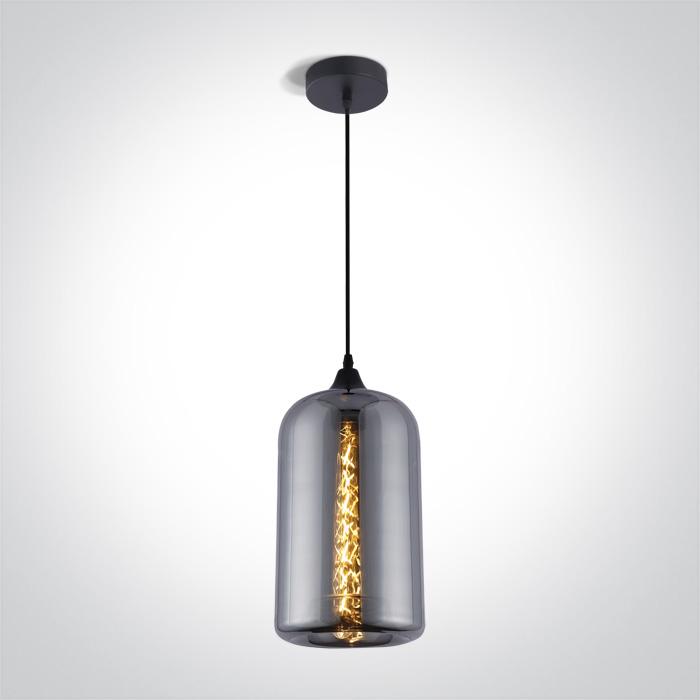 DARK CHROME PENDANT 12W E27.