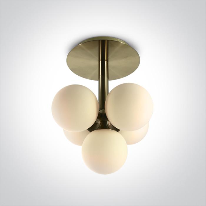 BRUSHED BRASS CEILING LIGHT 5x9w G9 100-240v.