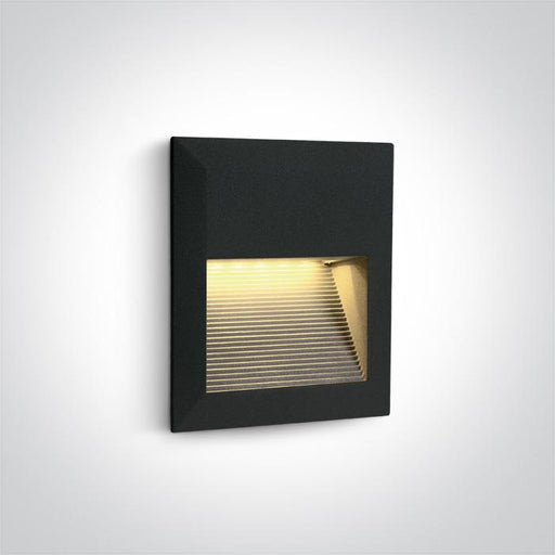 BLACK WALL RECESSED LED WW IP54 230V.