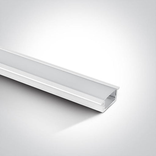 WHITE RECESSED PROFILE 2m + PC opal diffuser.