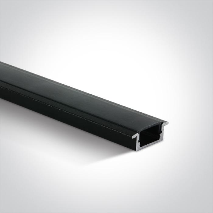 BLACK RECESSED PROFILE 2m + BLACK PC diffuser.