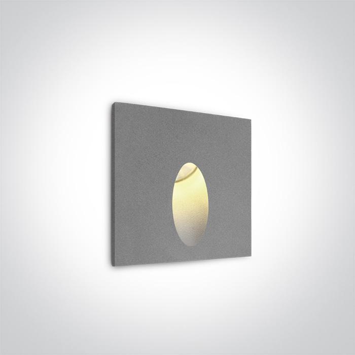 GREY RECESSED IP54 1x3w WW 100-240V.