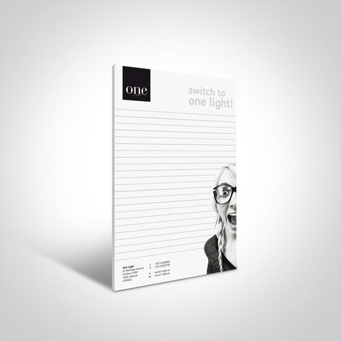 ONE LIGHT NOTE PAD 100 pages.