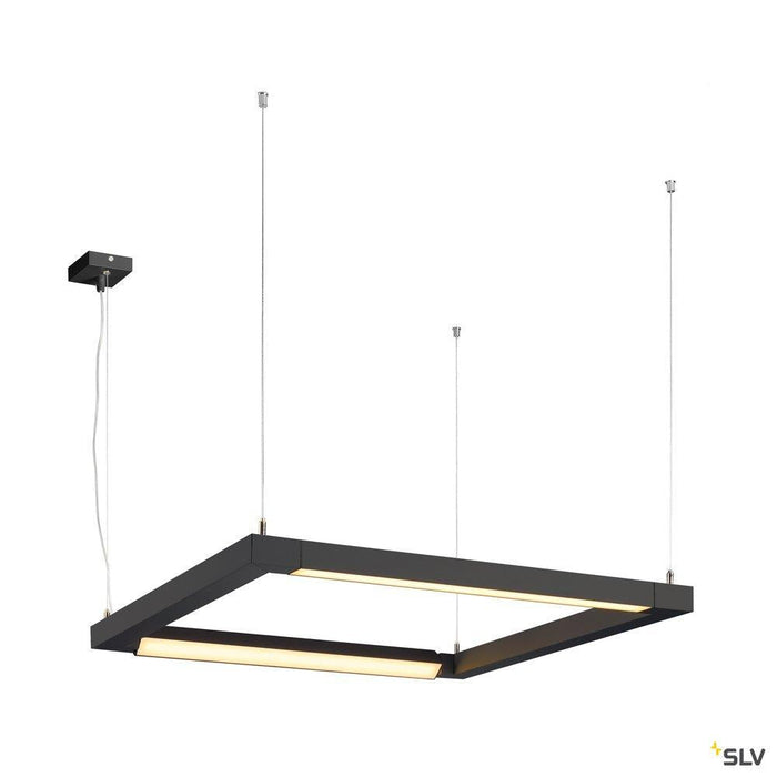 OPEN GRILL LED, double twist pendant, square, black