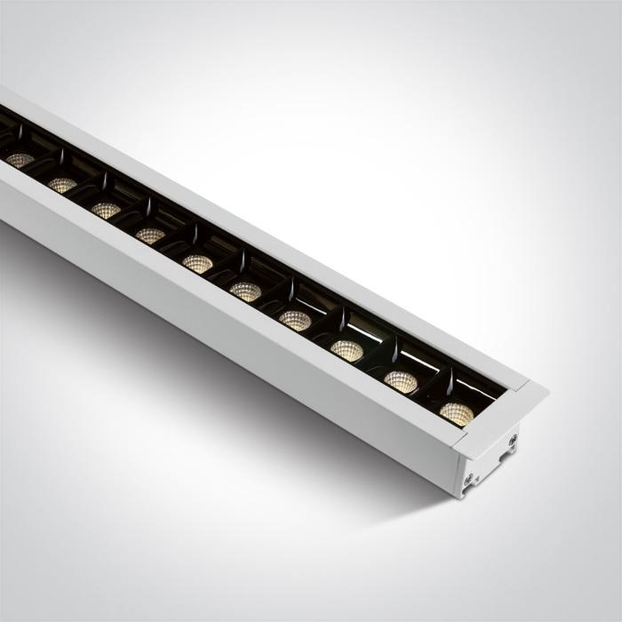 WHITE RECESSED 48pcs SPOTS LED 40W WW 34d LINEAR IP20 230V DARK LIGHT.