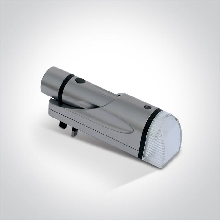 GREY LED NIGHT LIGHT TORCH RECHARGEABLE BS SOCKET.