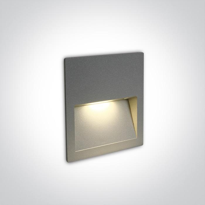 GREY WALL RECESSED LED 4W IP65 DARK LIGHT 100-240V.