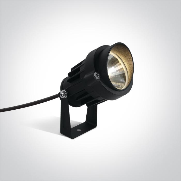 BLACK LED SPOT 6W WW 40deg IP65 SPIKE 230V.