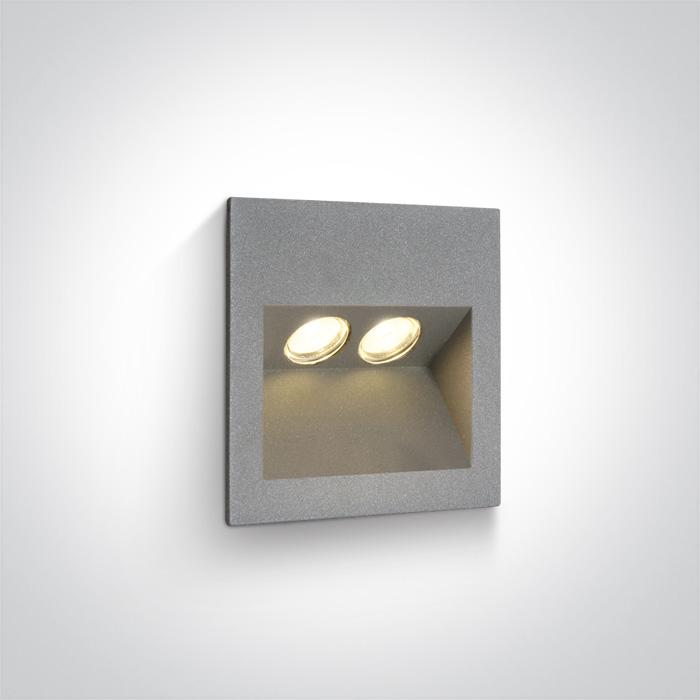 GREY IP65 LED 2x1w WW 100-240V.