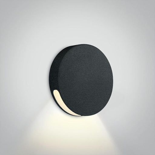 BLACK IP65 WALL RECESSED COB LED 2w WW 700mA DARK LIGHT.