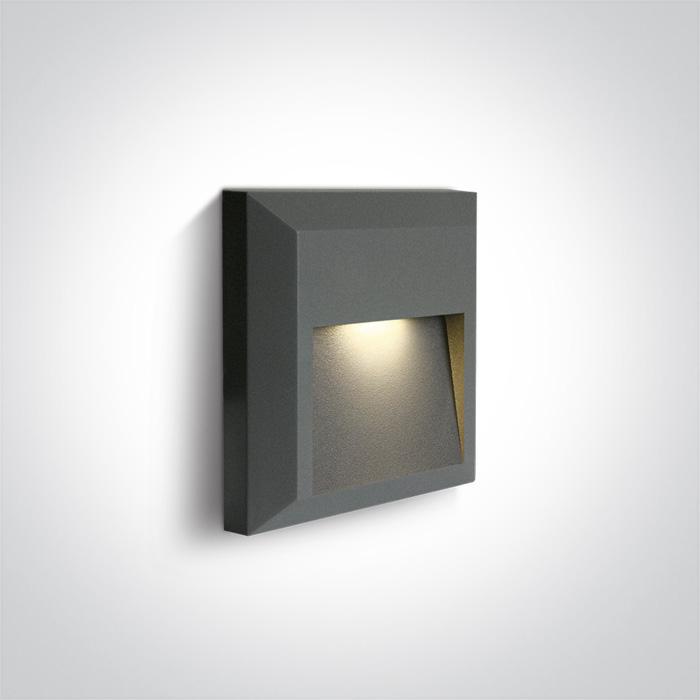 ANTHRACITE LED WALL LIGHT 2W WW DARK LIGHT IP65 230V.