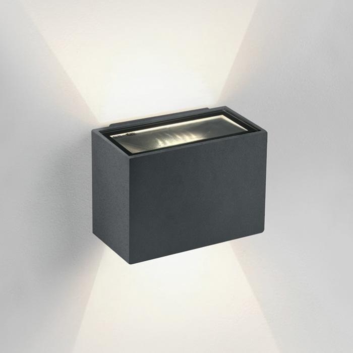 ANTHRACITE LED WALL LIGHT 2x3W WW IP54 230v.