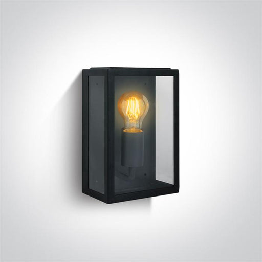 BLACK WALL LIGHT 40W E27 IP43.