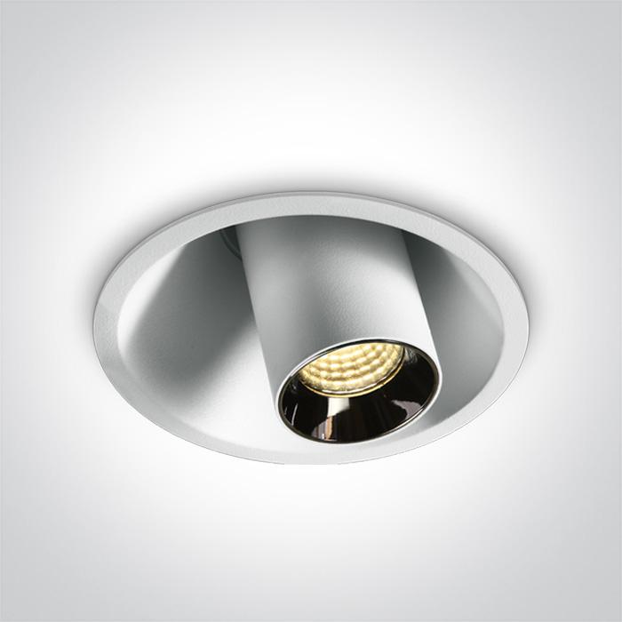 WHITE COB RECESSED LED 7W WW 38deg ADJUSTABLE DARK LIGHT 230V