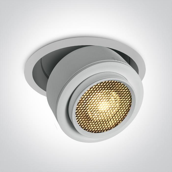 WHITE RECESSED COB 28W WW IP20 15-45deg ADJUSTABLE 230V HONEYCOMB