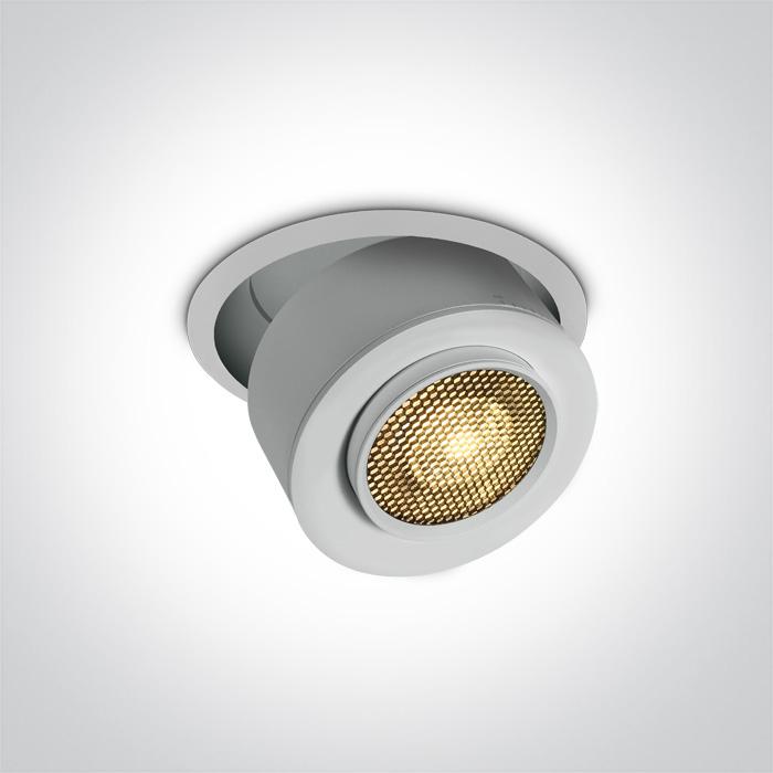 WHITE RECESSED COB 15W WW IP20 15-45deg ADJUSTABLE 230V HONEYCOMB