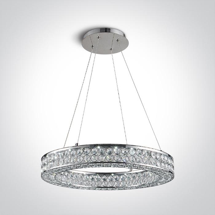 CHROME PENDANT LED 24W WW 230v IP20